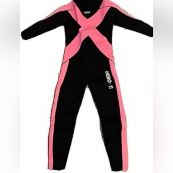 💰12 Hevto II Youth Hero Wetsuit Kid’s pink black 3mm Neoprene Surf Dive NWTS - Picture 1 of 7